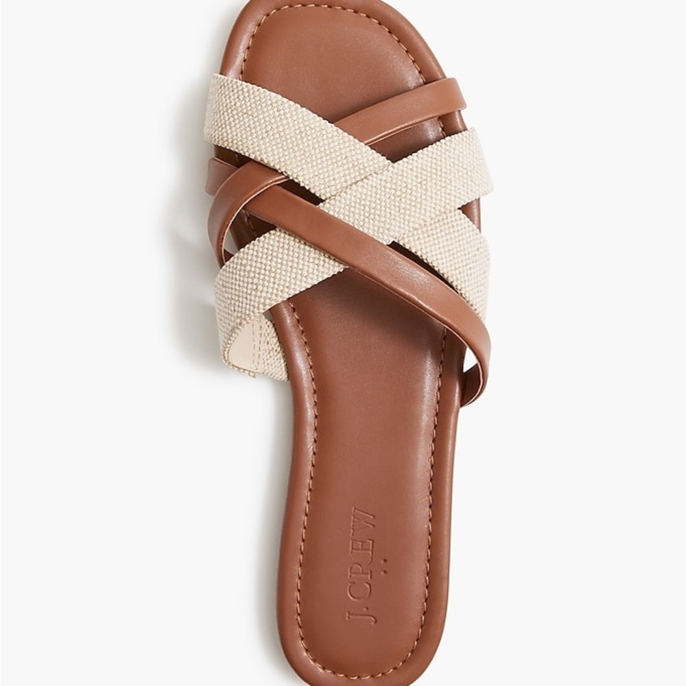 J. Crew Factory Mixed crisscross slide sandals - Picture 1 of 7